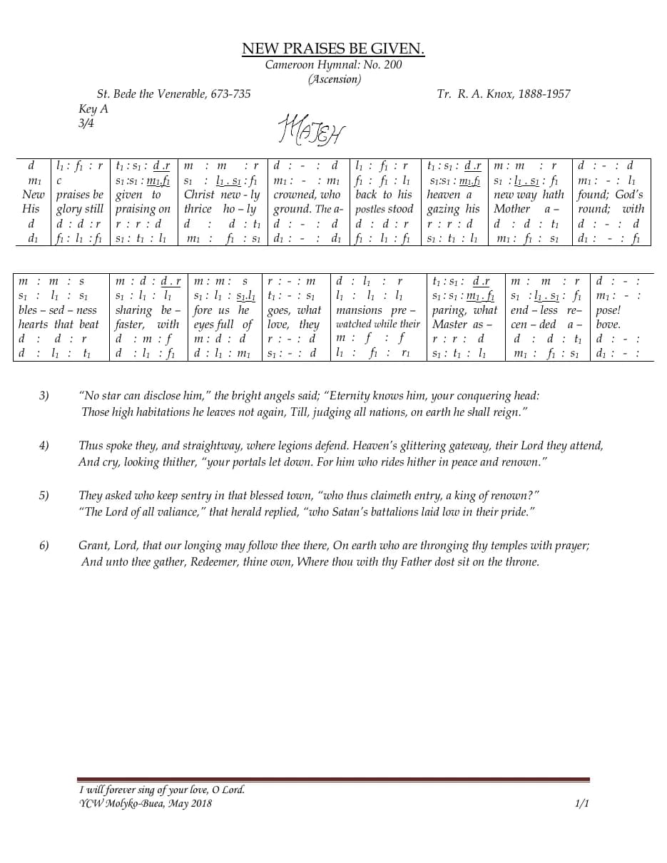 New Praises Be Given — first page
