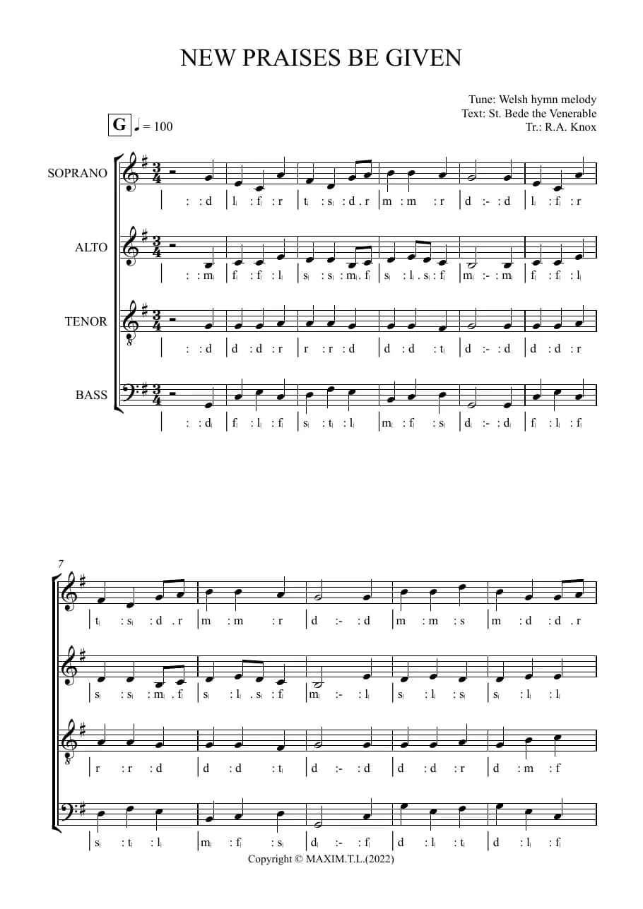 New Praises Be Given — first page