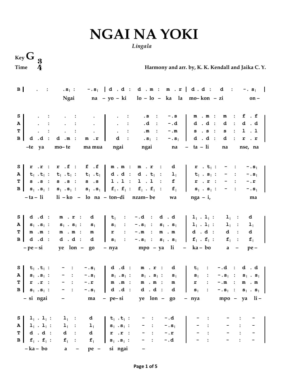Ngai Na Yoki — first page