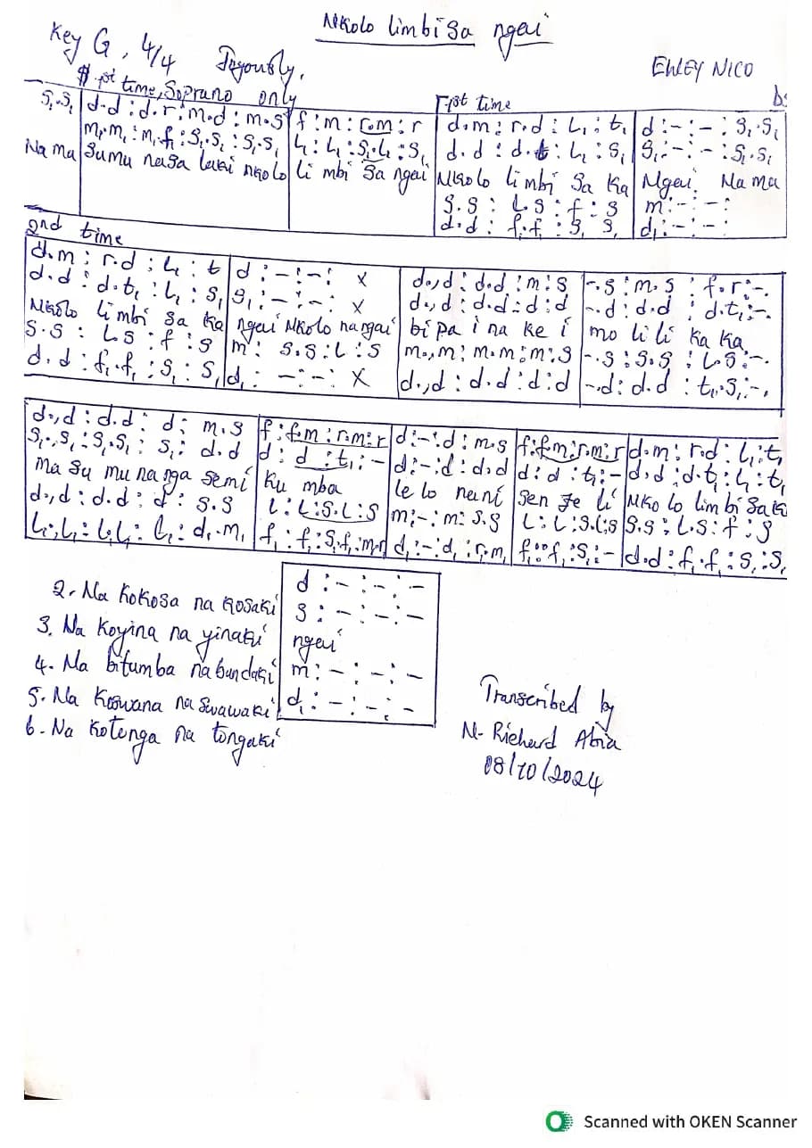 Nkolo Limbisa Ngai — first page