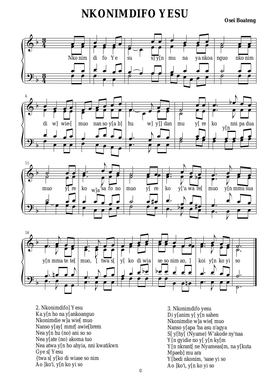 Nkonimdifo Yesu — first page