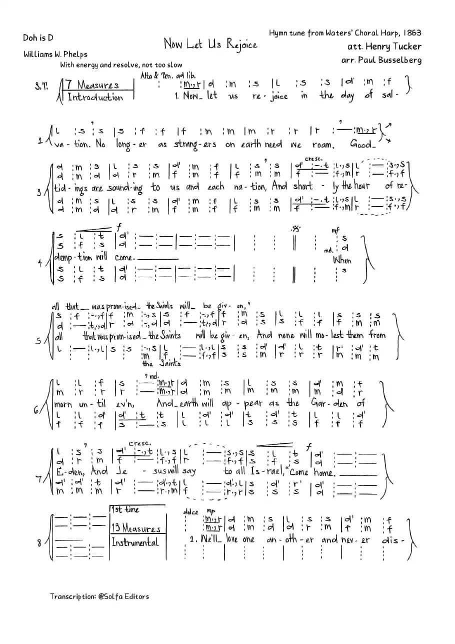 Now Let Us Rejoice — first page