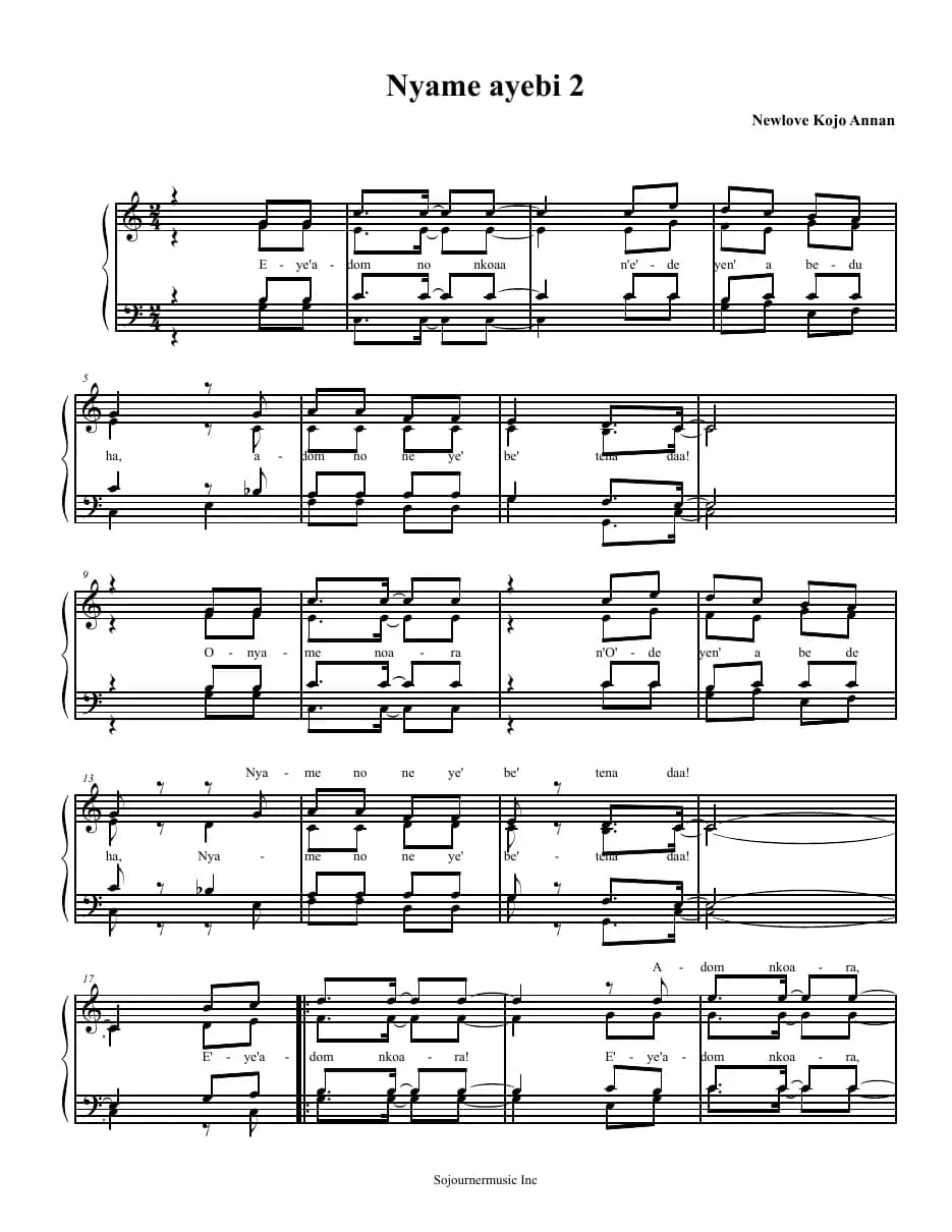 Nyame Ayebi — first page