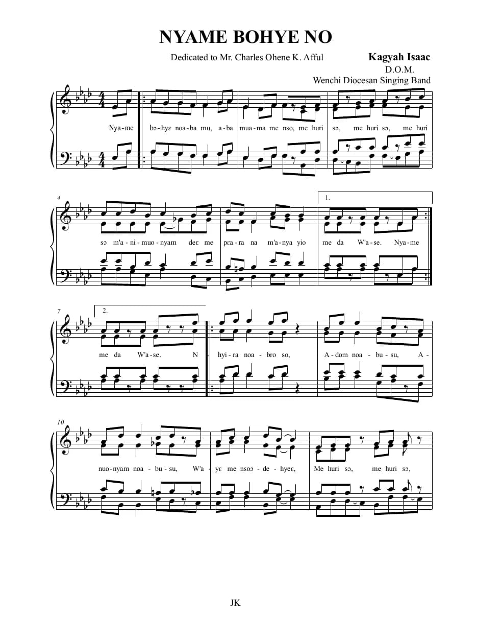 Nyame Bohye No — first page