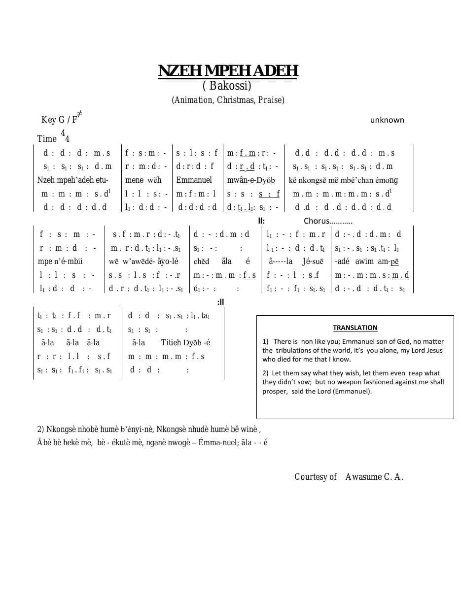 Nzeh Mpeh Adeh — first page