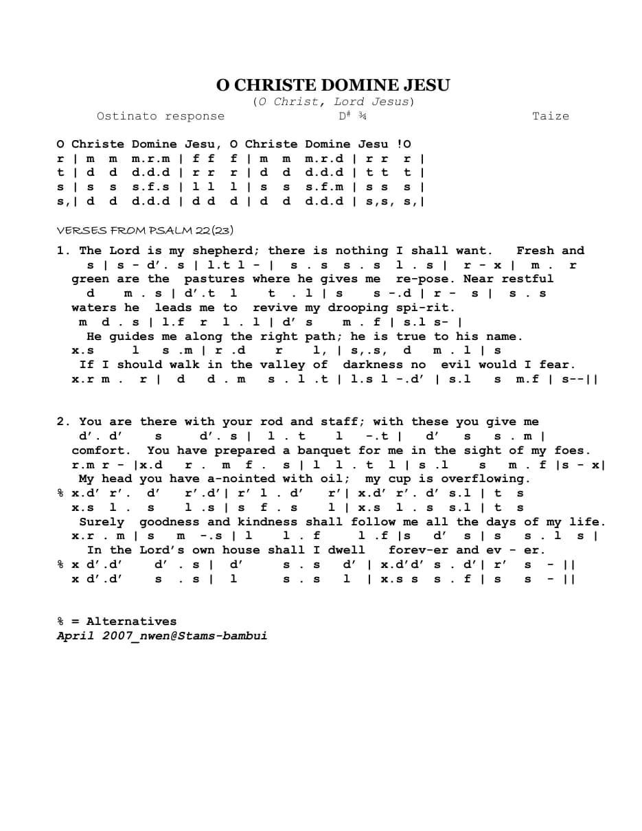 O Christe Domine Jesu — first page