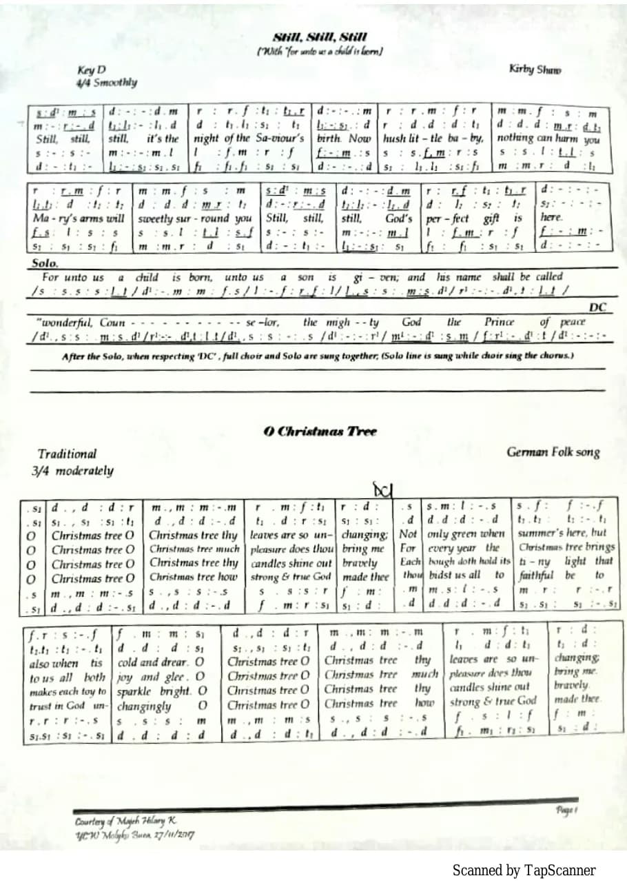 O Christmas Tree - German Folk Song — first page