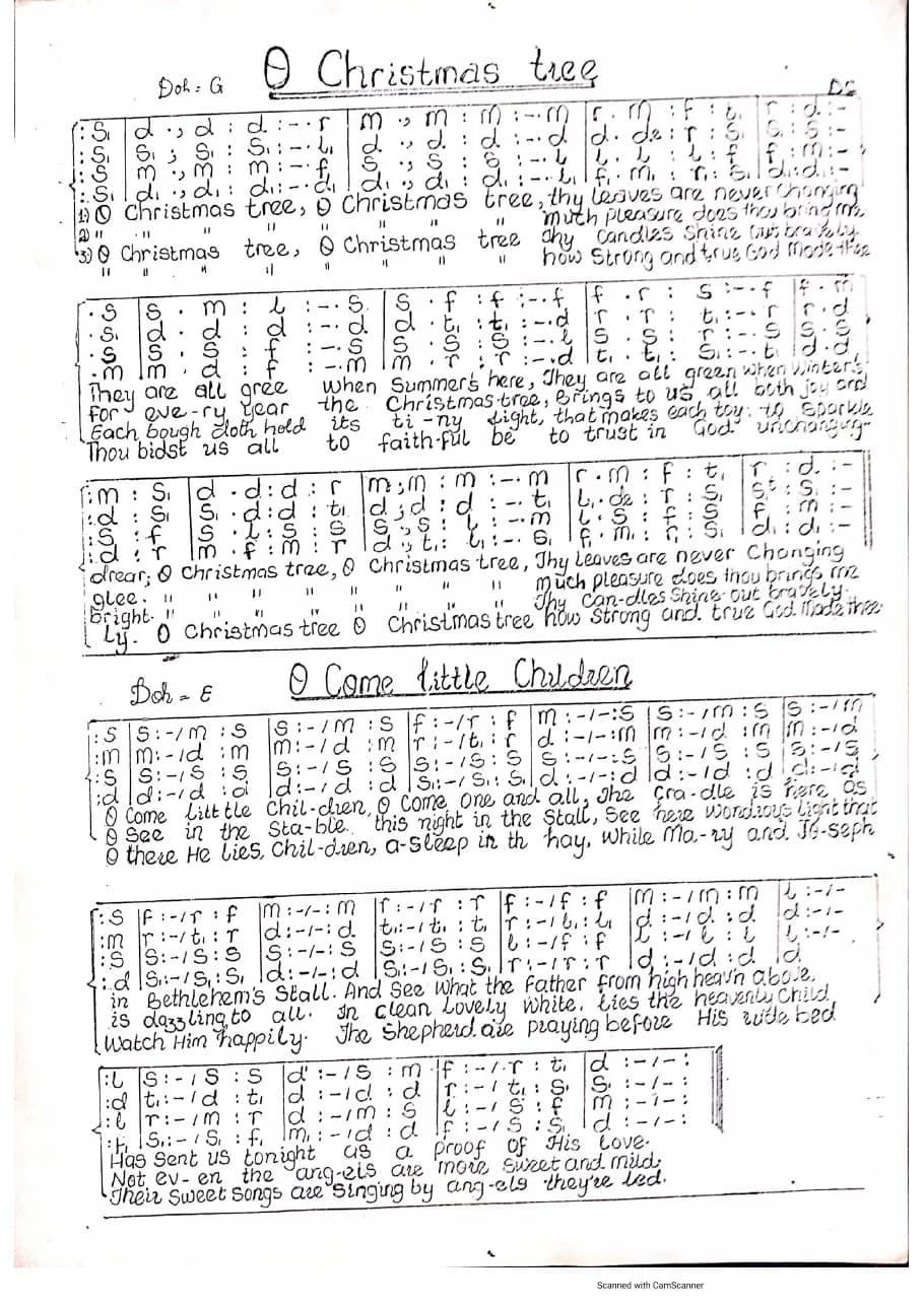 O Christmas Tree - O Come Little Children — first page
