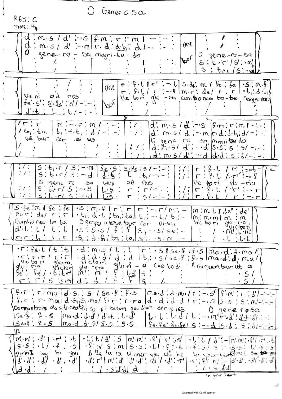 O Generosa — first page