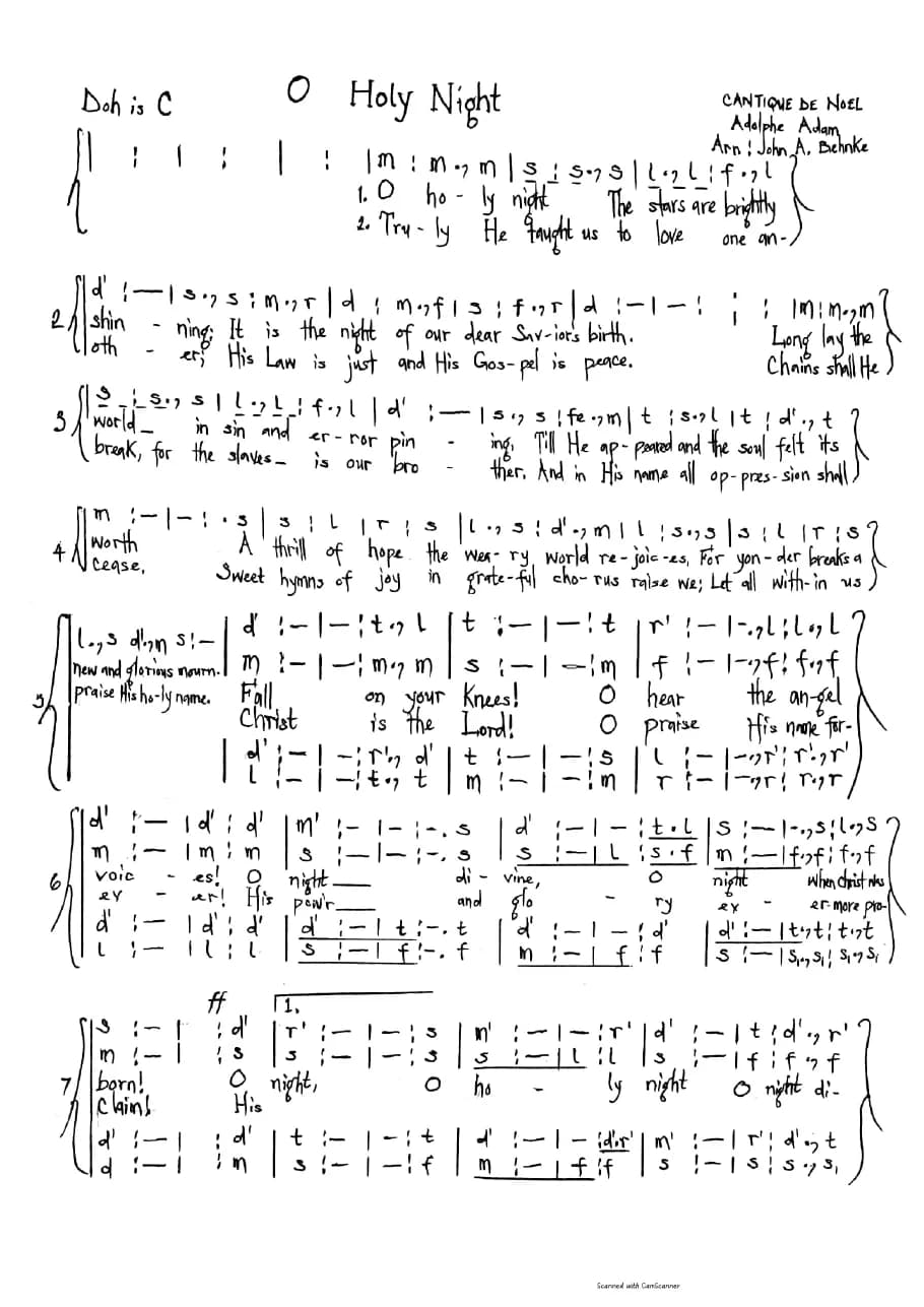 O Holy Night — first page