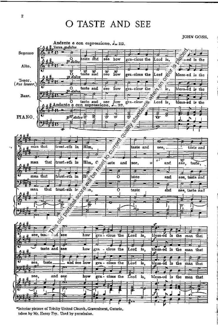 O - Taste - and - See - Satb - Goss - with - Watermark Compressed — first page