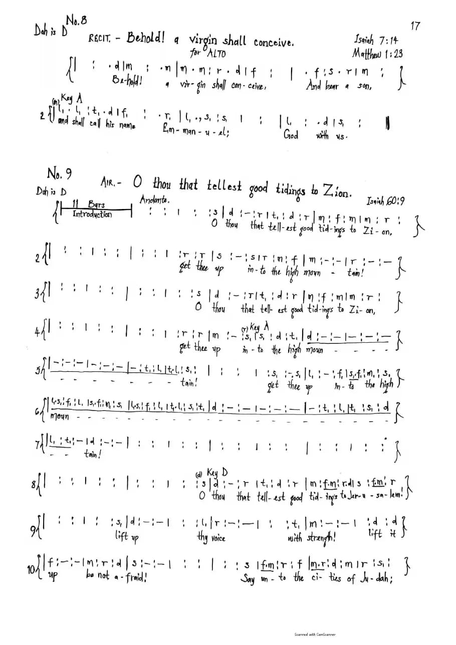 O Thou That Tellest — first page