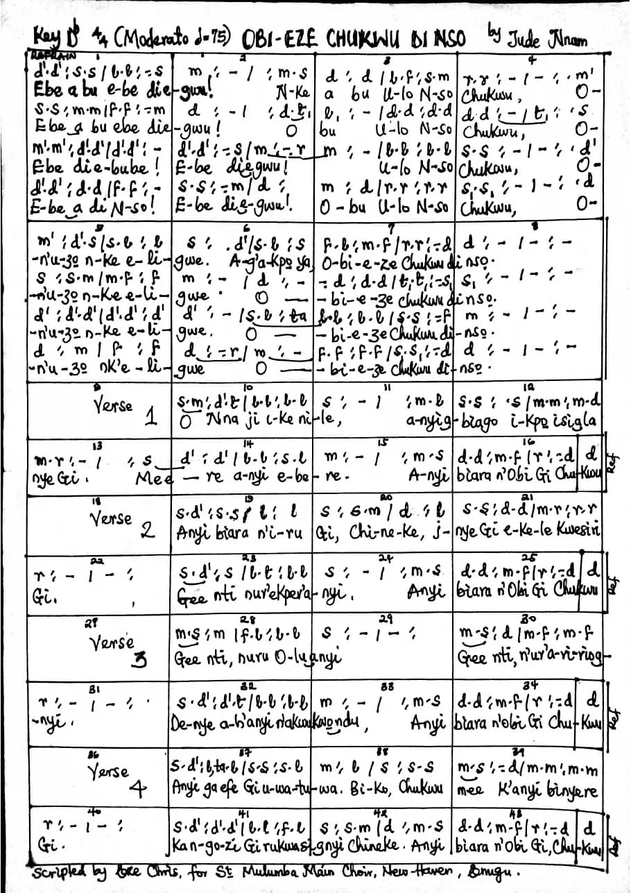 Obi - Eze Chukwu Di Nso — first page