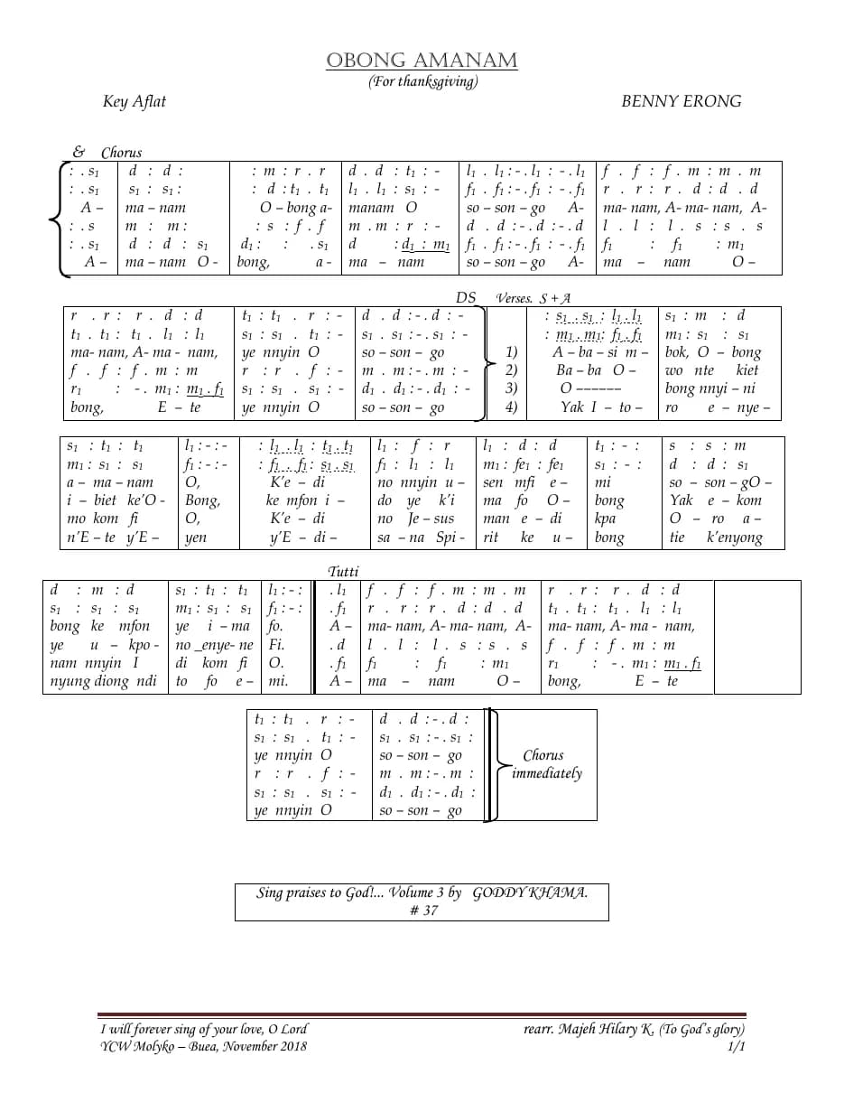 Obong Amanam — first page