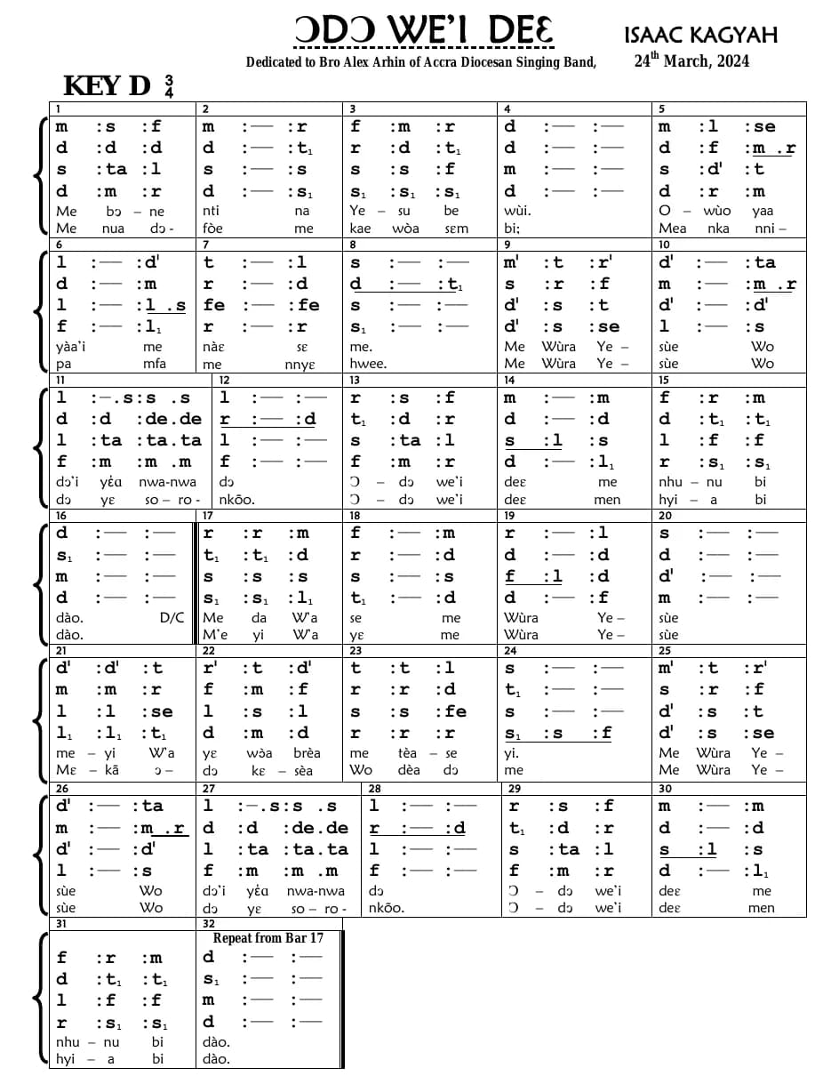 Odo We'i de — first page