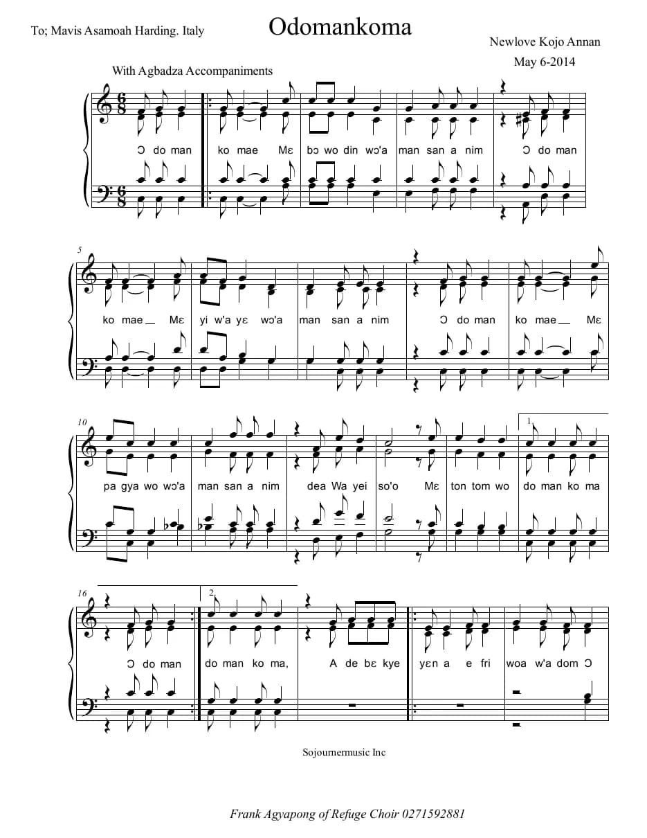 Odomankoma Newlove Kojo Annan — first page