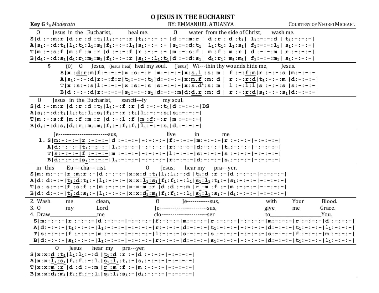 Oh Jesus in the Eucharist — first page