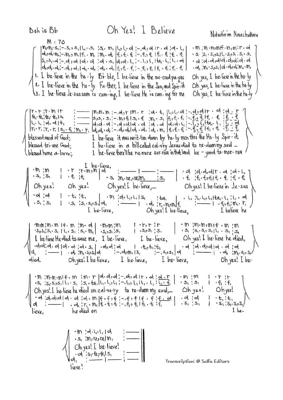Oh Yes! I Believe - Ndudirim — first page
