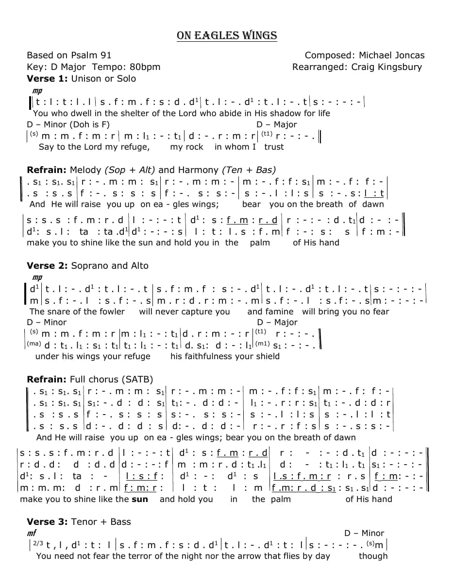 On Eagles Wings — first page