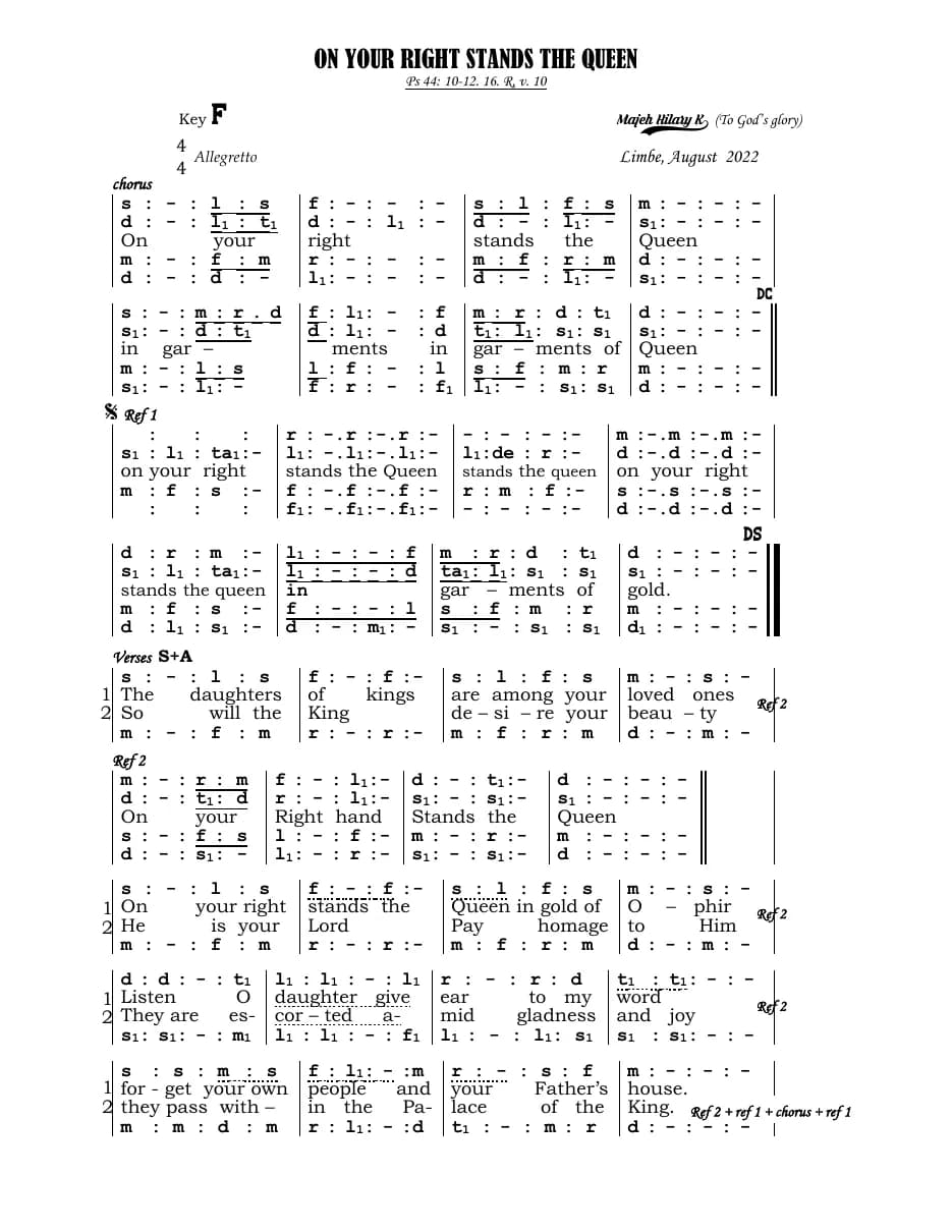 On Your Right Stands the Queen — first page