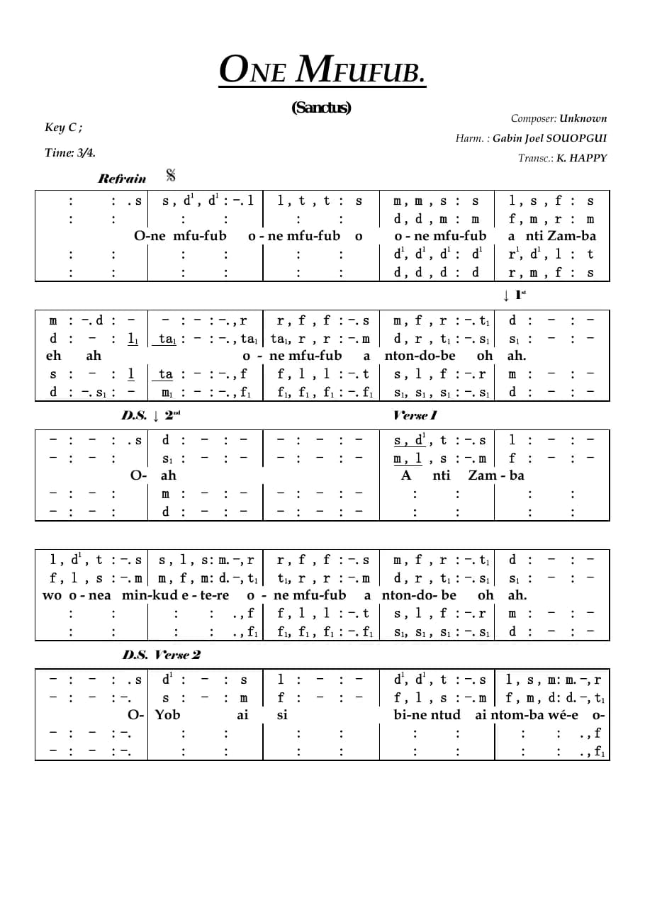 One Mfufub — first page