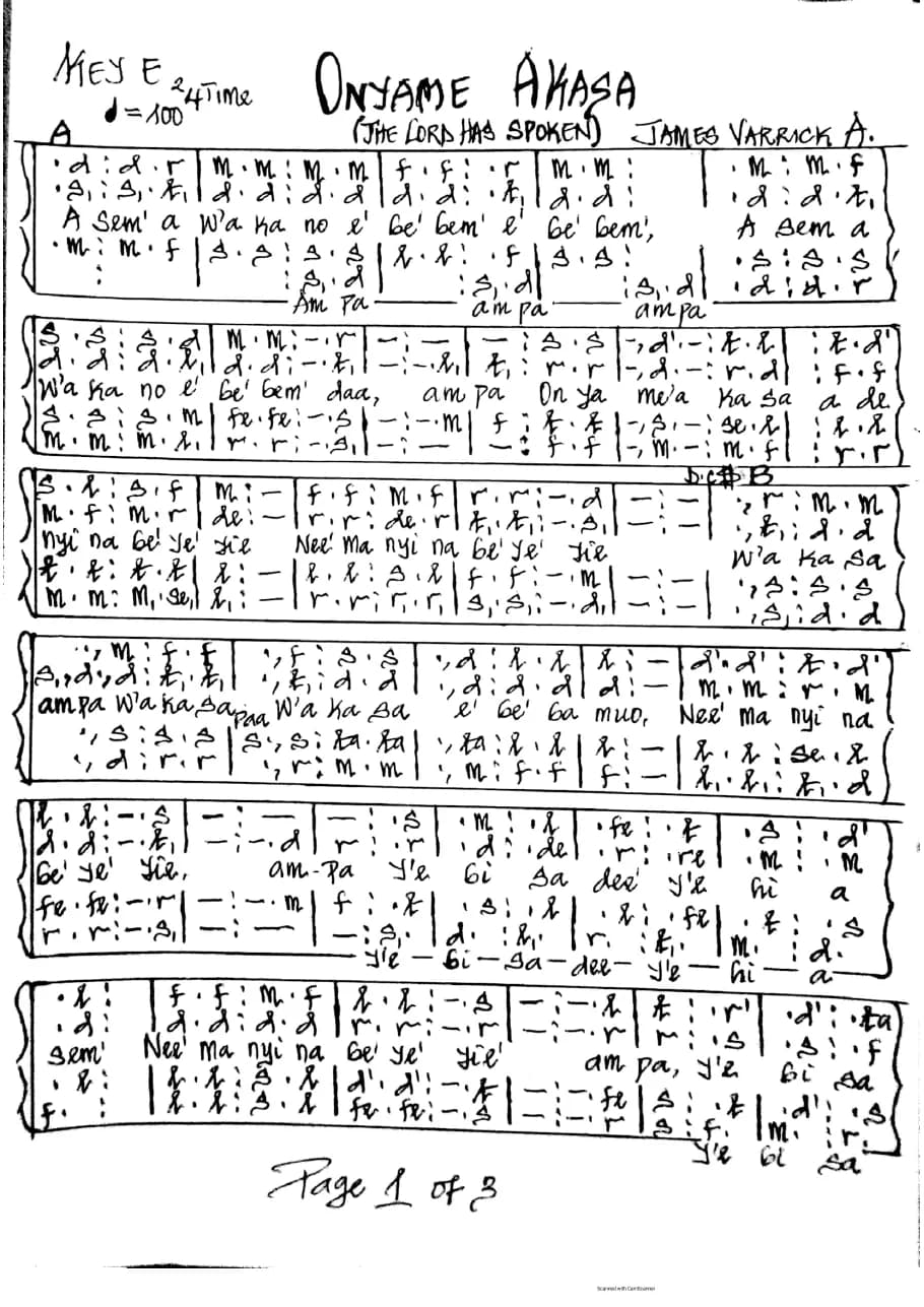 Onyame Akasa — first page