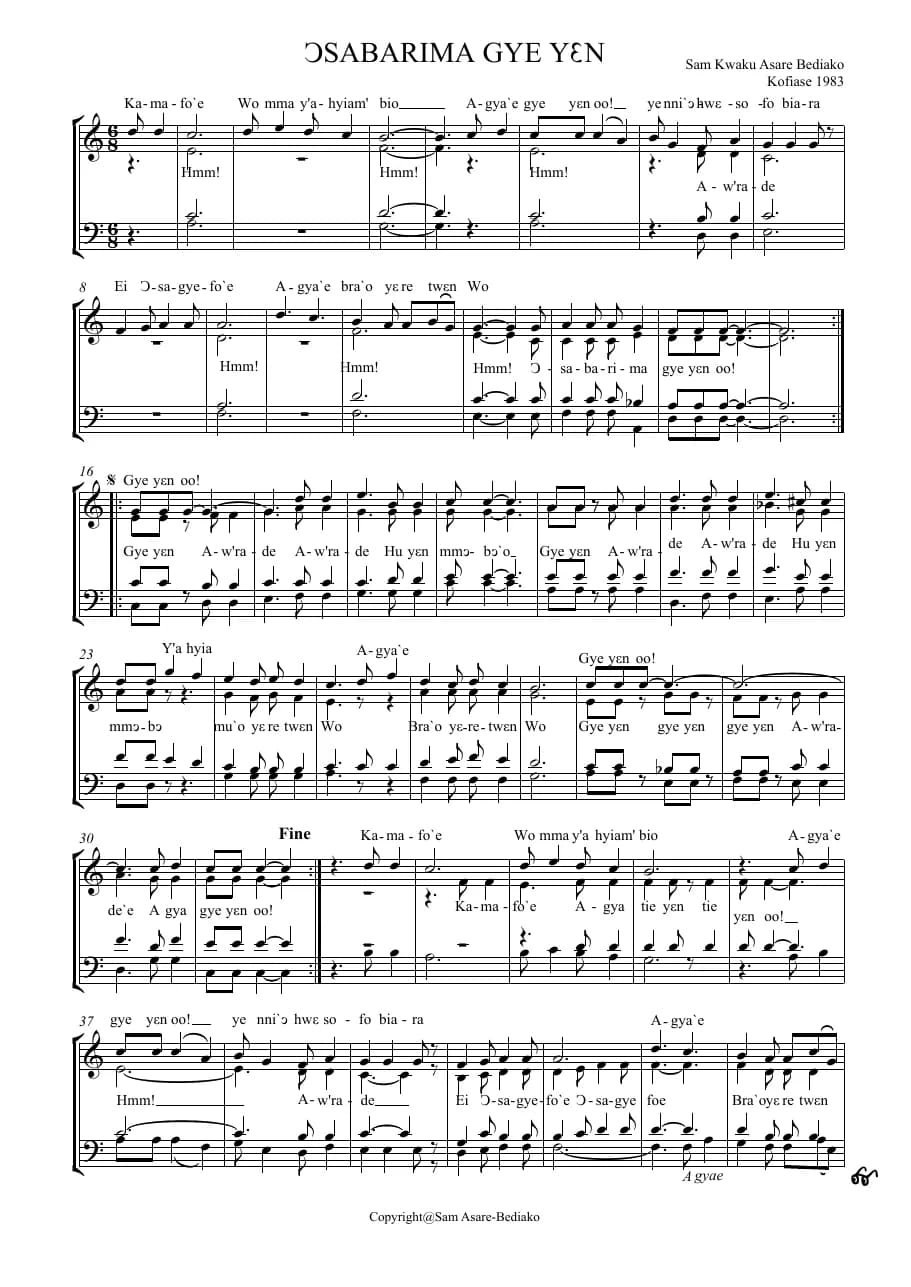 Osabarima Gye Yen — first page