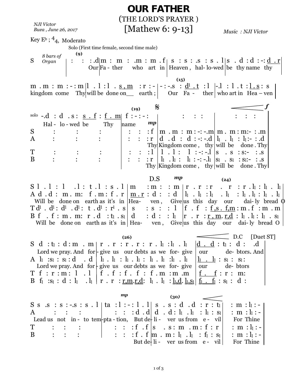 Our Father Nji Victor — first page