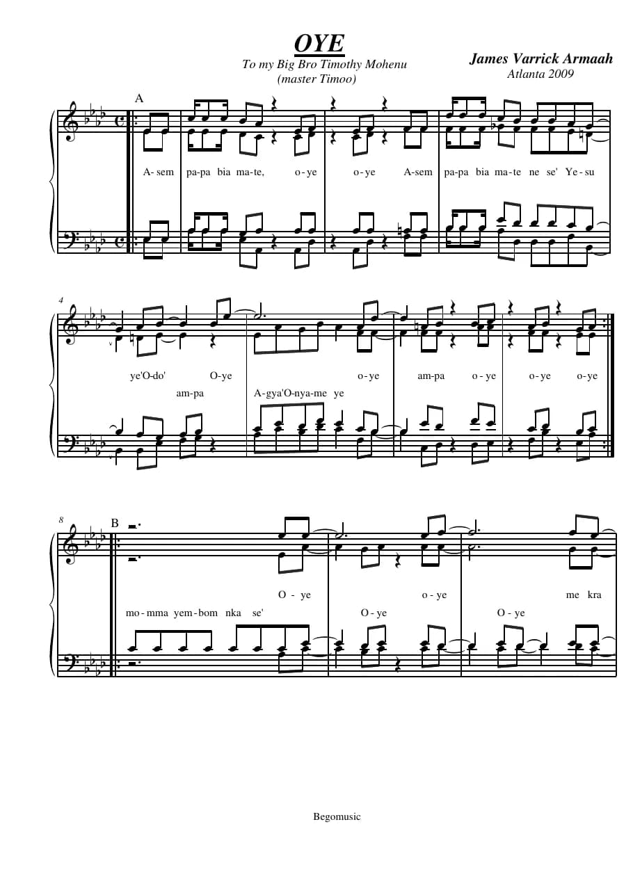 Oye — first page