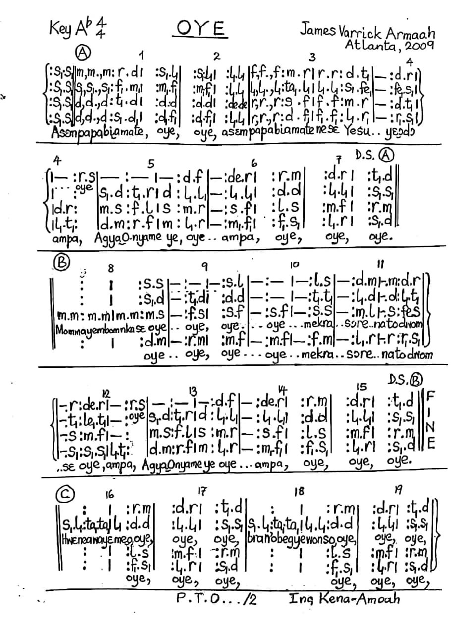 Oye — first page