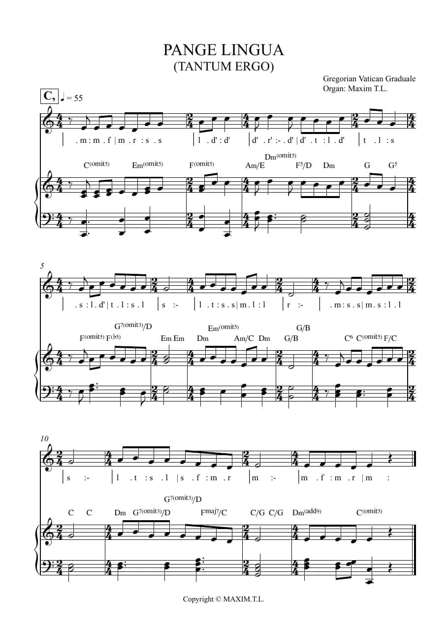 Pange Lingua — first page