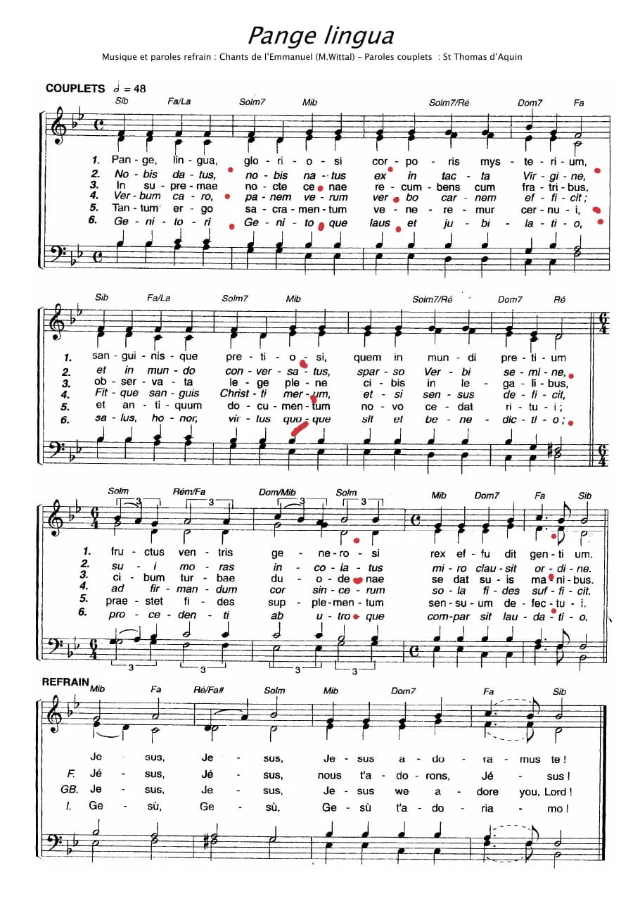Pange Lingua — first page