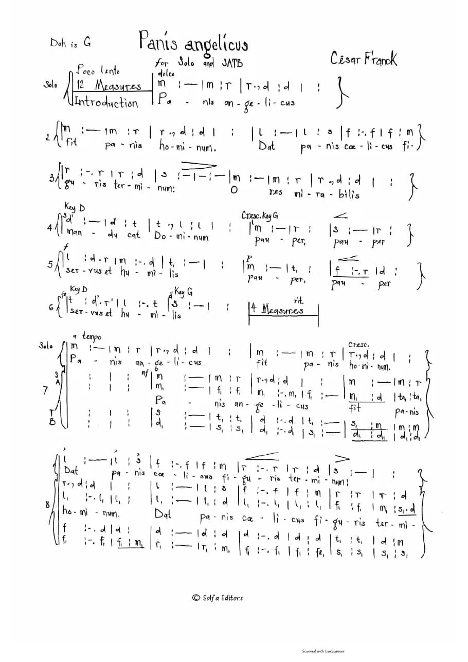 Panis Angelicus - Solo + Satb — first page