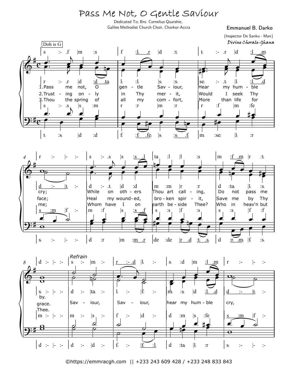 Pass Me Not, O Gentle Saviour — first page