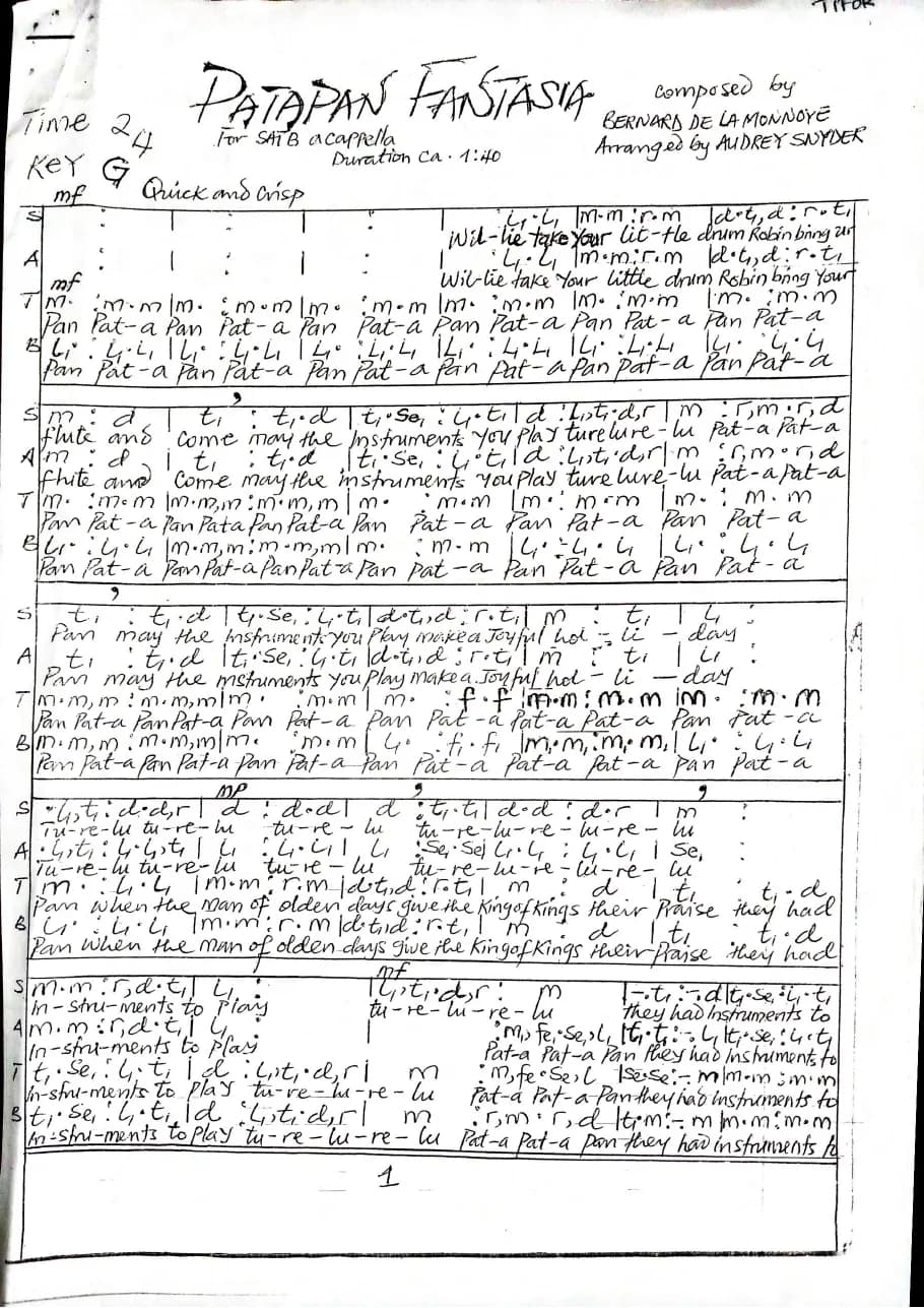 Patapan Fantasia — first page