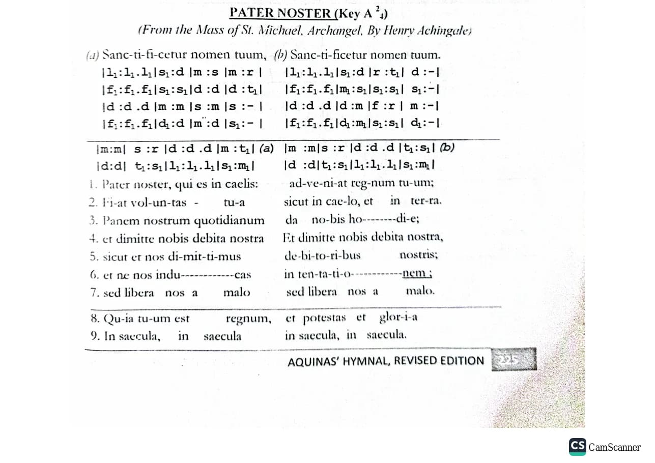 Pater Noster from Mass of Saint Michael the Archangel — first page