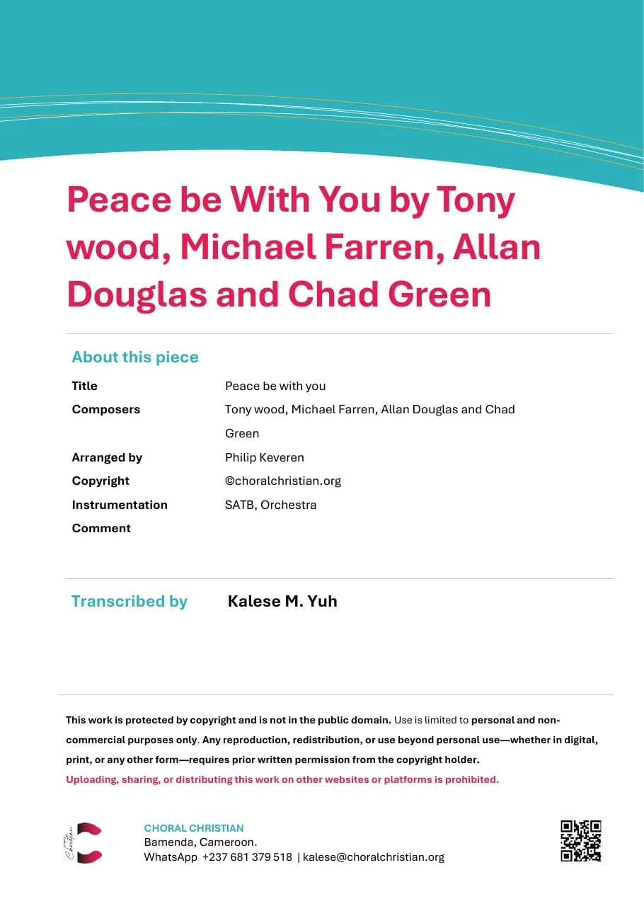 Peace Be With You — first page