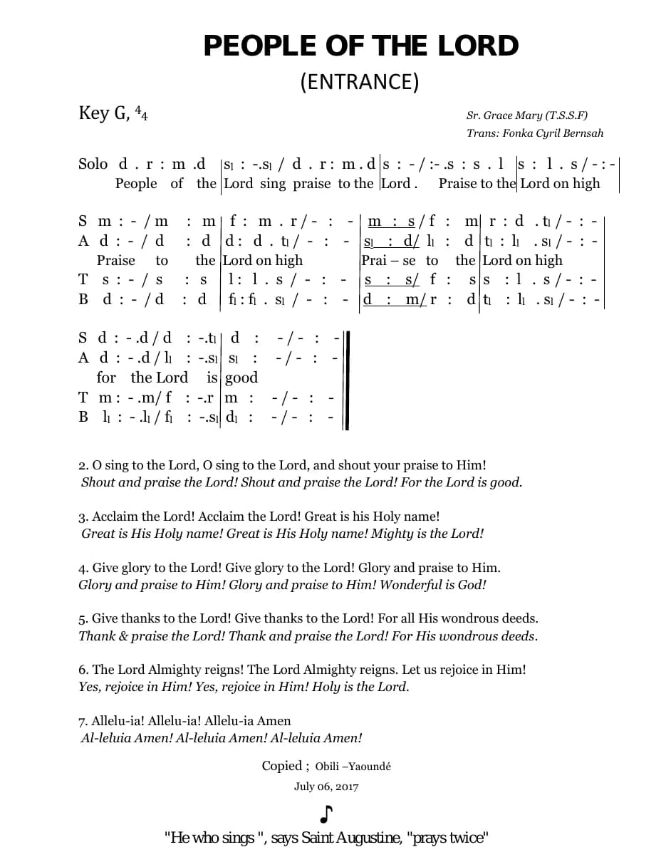 People of the Lord — first page