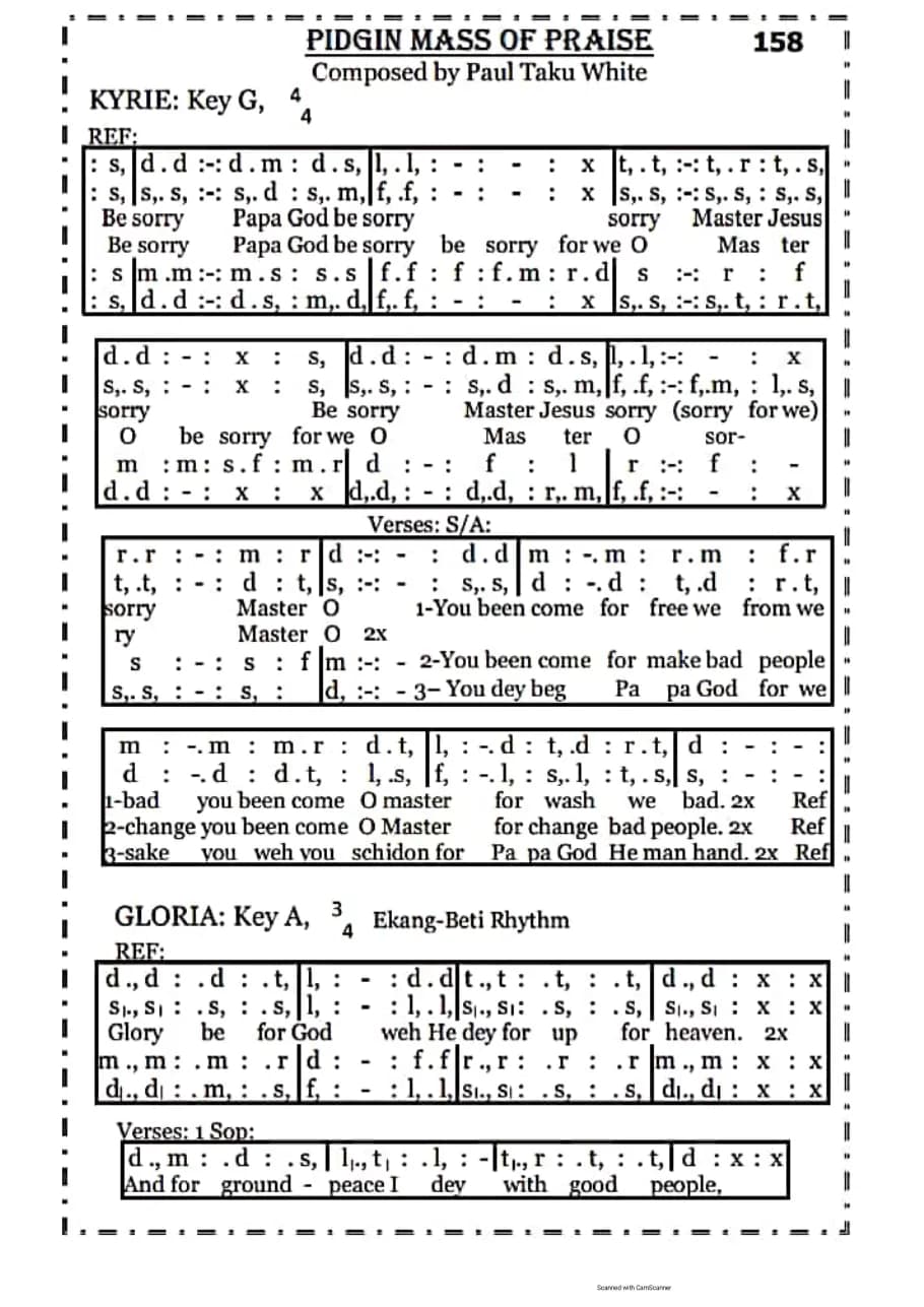 Pidgin Mass of Praise — first page