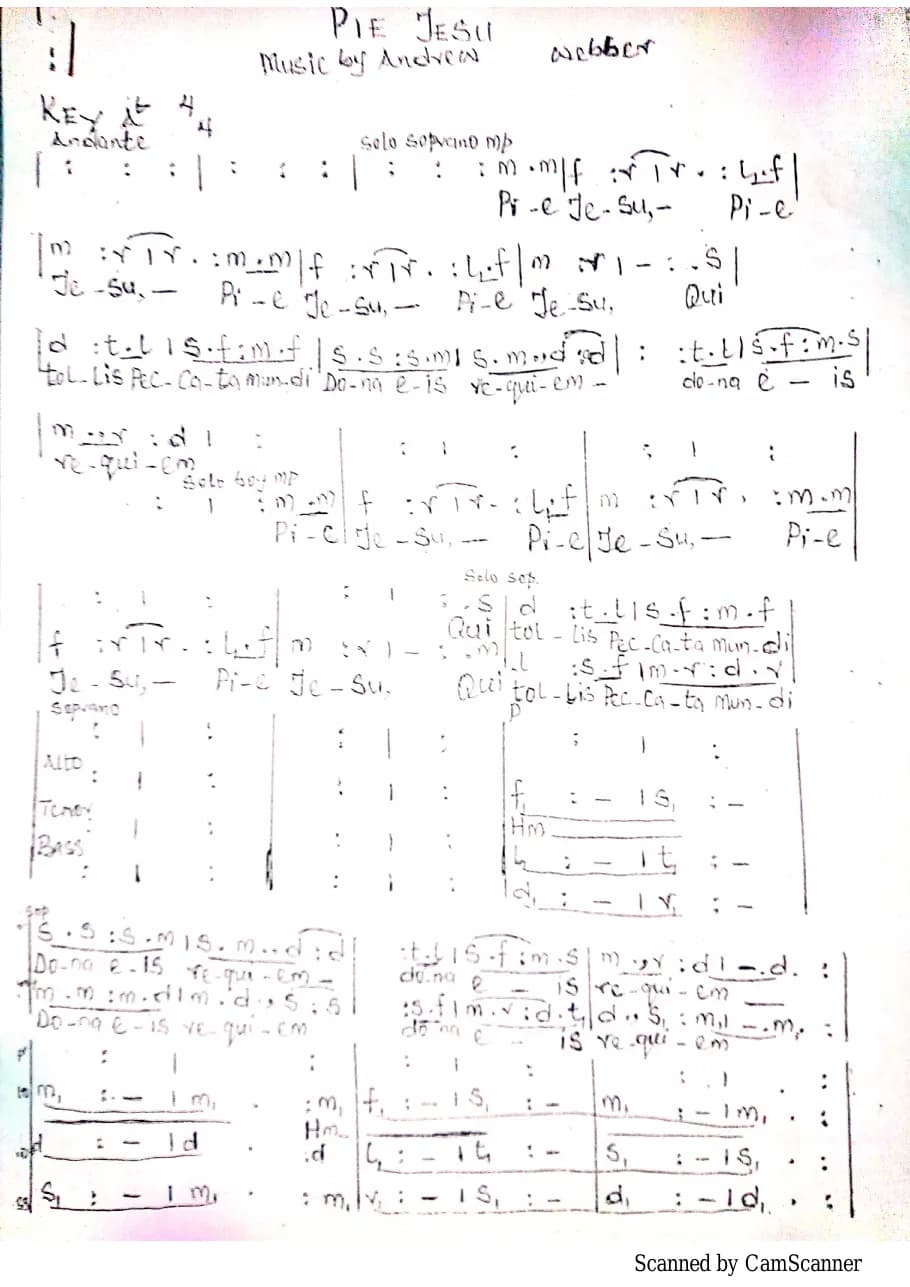 Pie Jesu — first page