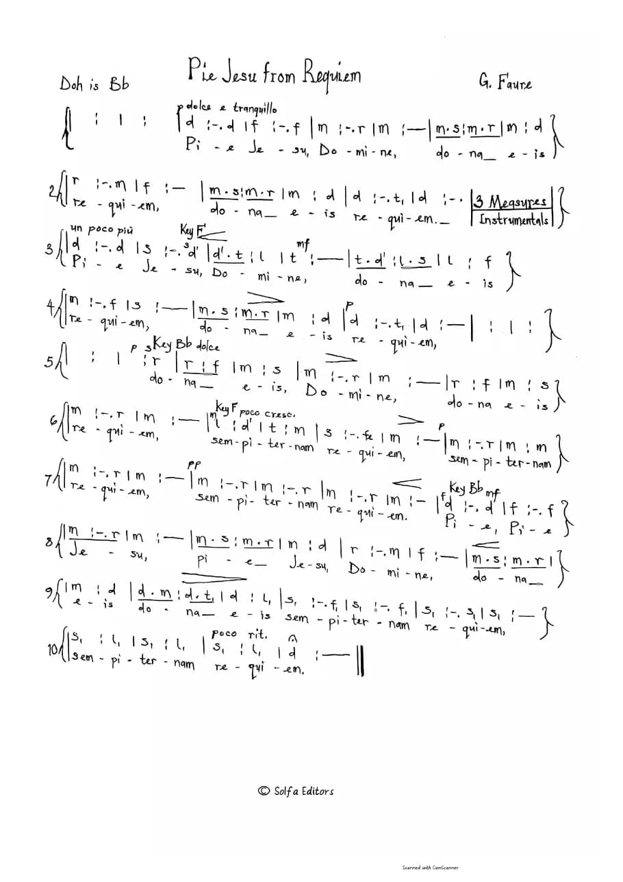 Pie Jesu - Faure — first page