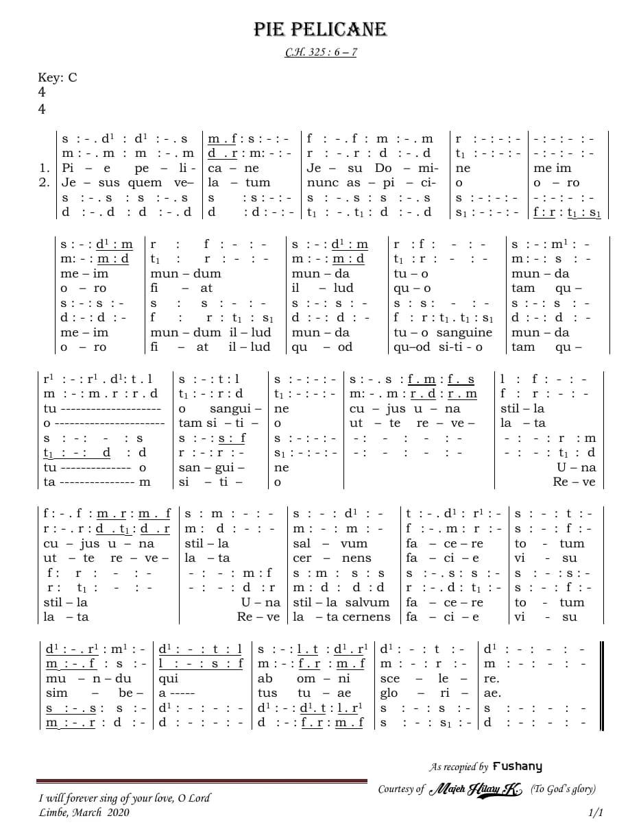 Pie Pelicane — first page