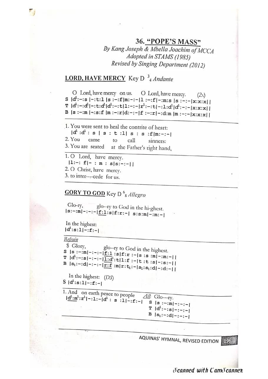 Pope's Mass — first page