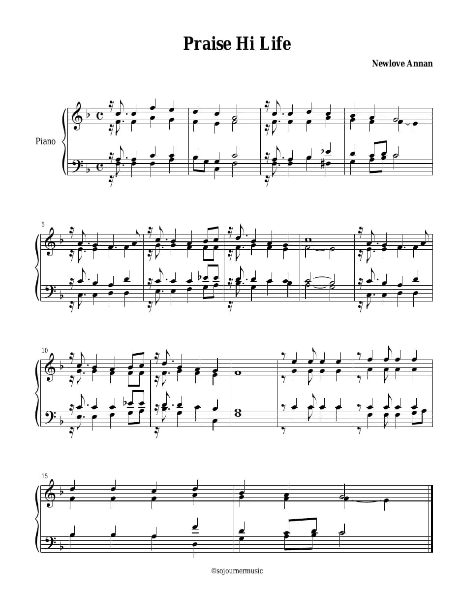 Praise Hi Life — first page