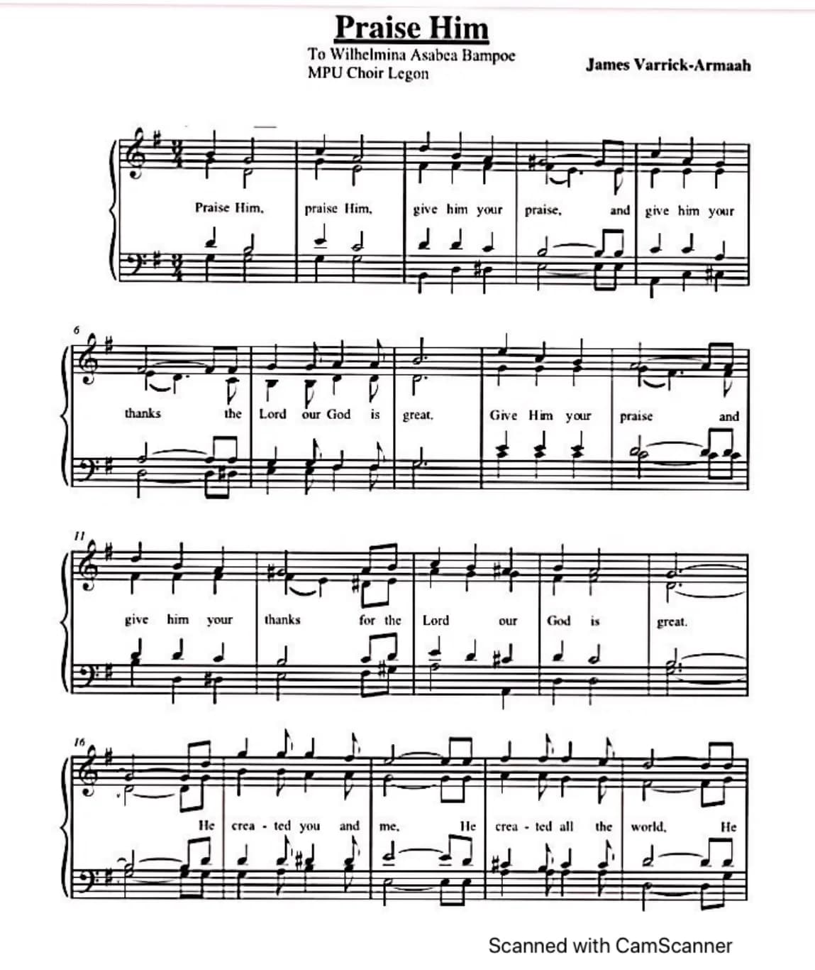 Praise Him — first page