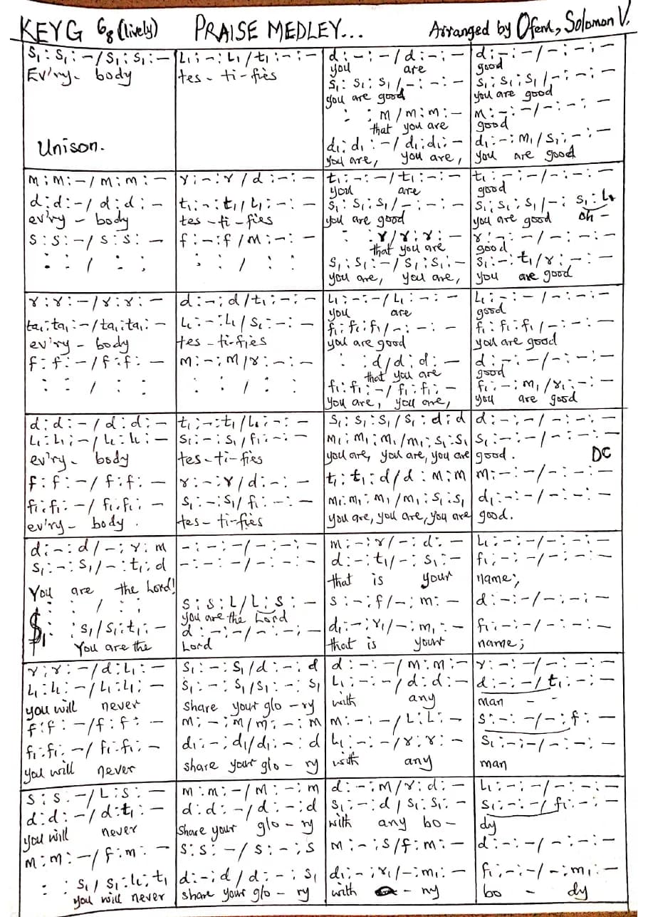 Praise Medley — first page
