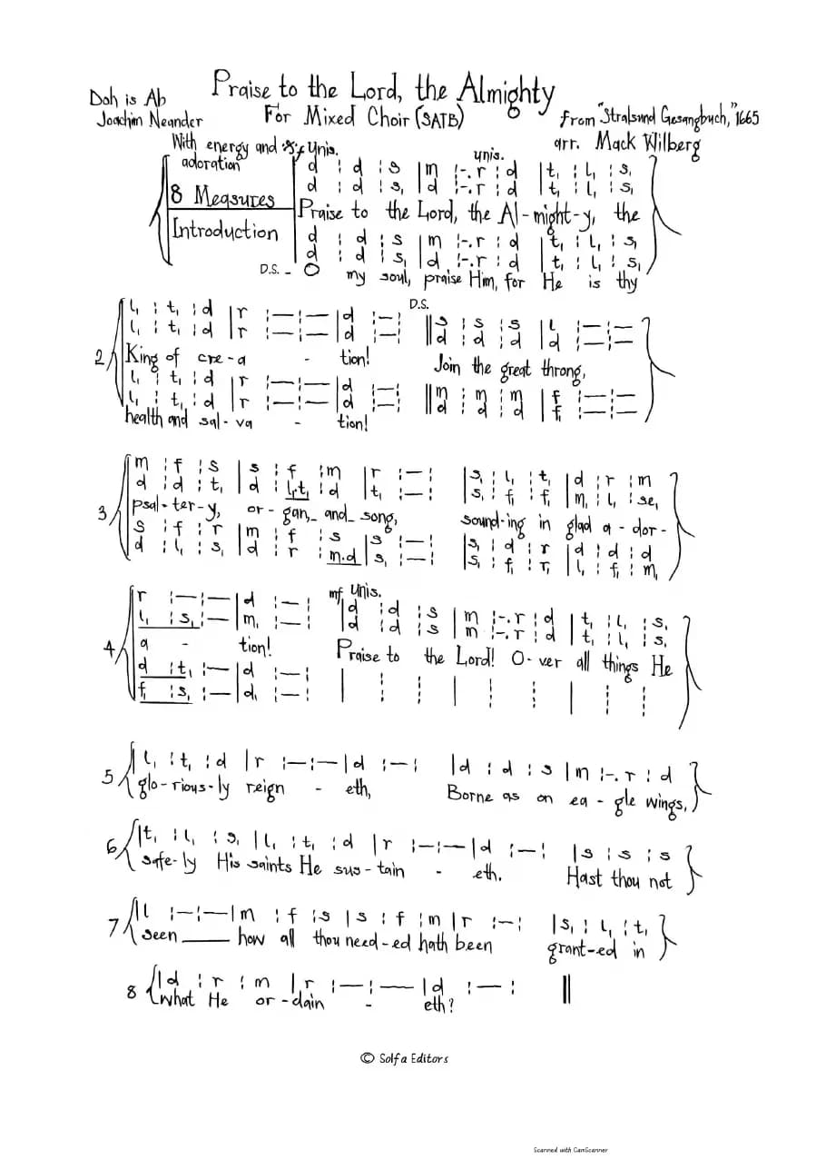 Praise to the Lord - Mack Wilberg — first page