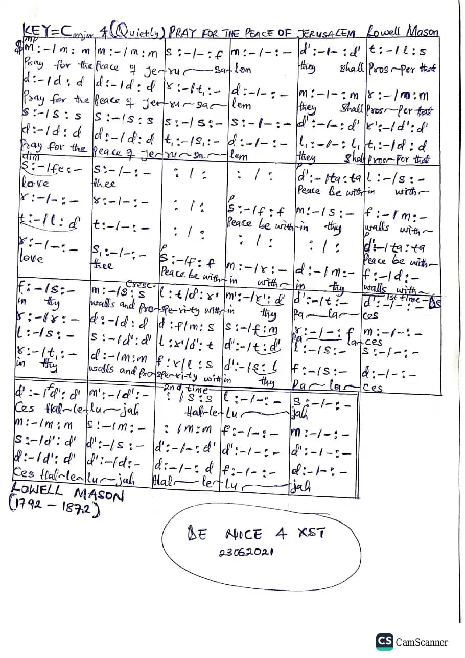 Pray for the Peace of Jerusalem — first page