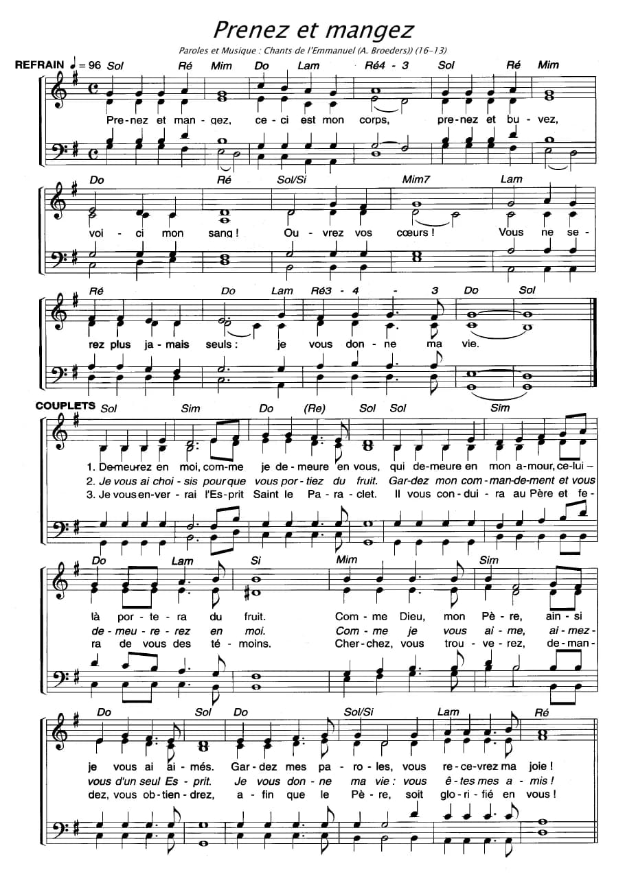 Prenez et Mangez — first page