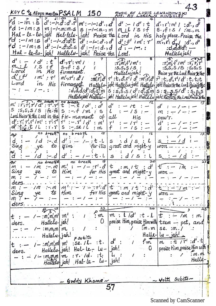 Psalm 150 — first page